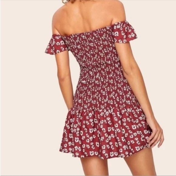 Zara floral burgundy dress NWOT - Picture 2 of 6